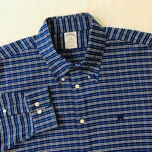 Brooks Brothers Regent Fit Men's Size XL Oxford Plaid Button Up Shirt